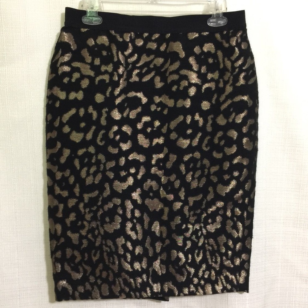 Ann Taylor‎ Pencil Skirt Sz 4 Gold Black